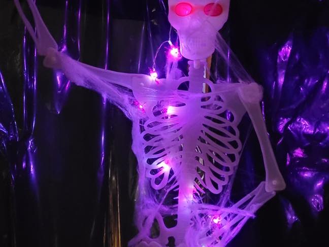 Lit up skeleton